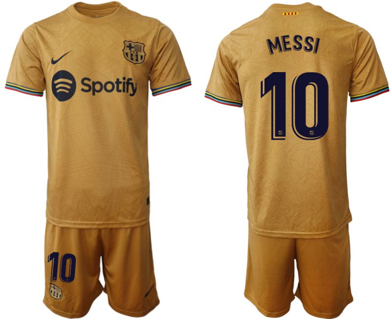 Men 2022-2023 Club Barcelona away yellow #10 Soccer Jerseys
